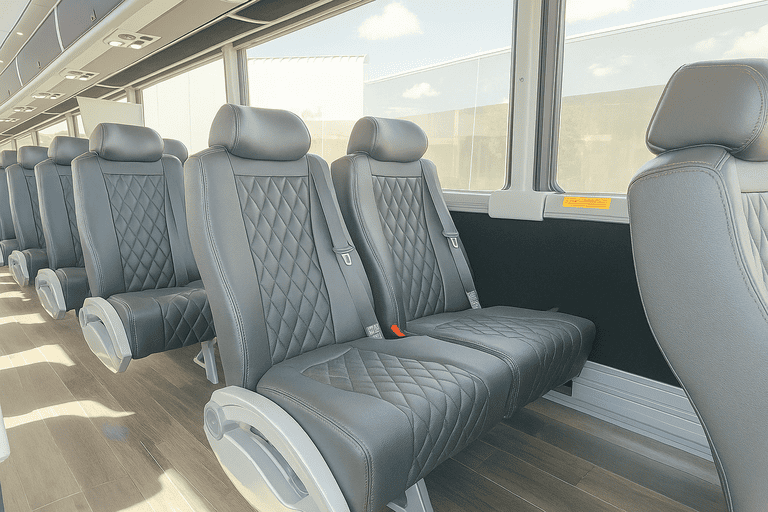 interior of Waukegan Coach Bus Service charter bus